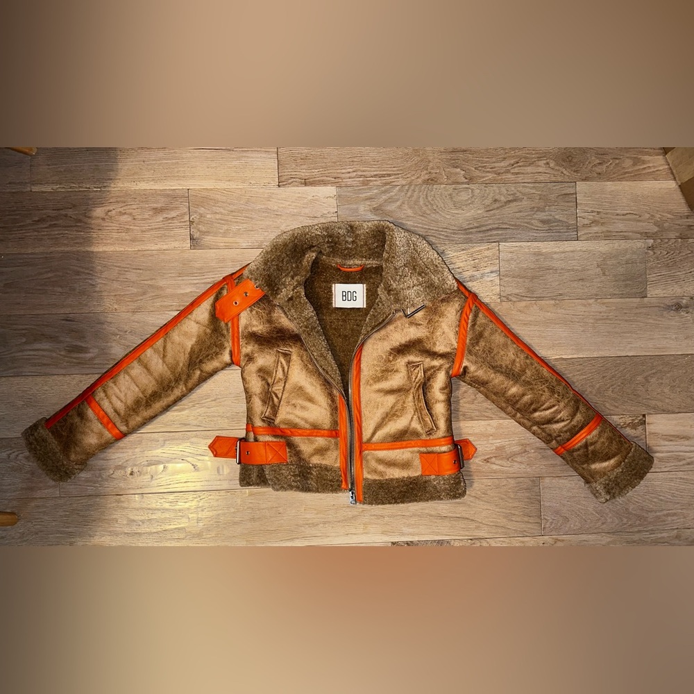 XS Urban Outfitters BDG Moto Fleece Sherpa Jacket